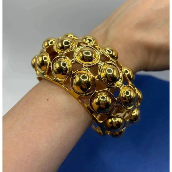 Kenneth J Lane Champagne Bubble Cuff Bracelet NEW in Box KJL - Picture 10 of 14